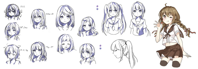 髪の描き方講座