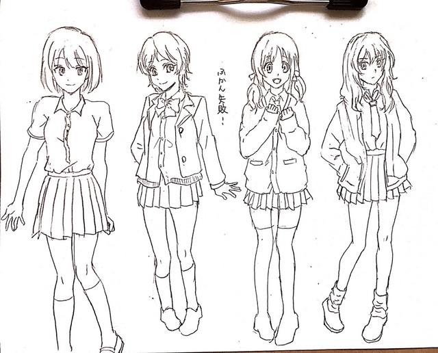 女子高校生の制服の描き方