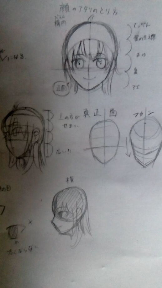 顔のアタリ