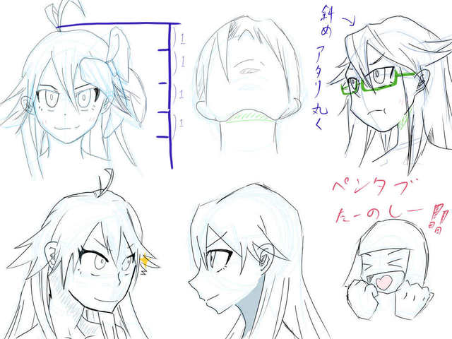 顔のアタリ