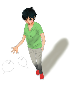 丸っこちゃんと遊ぶ俯瞰少年
