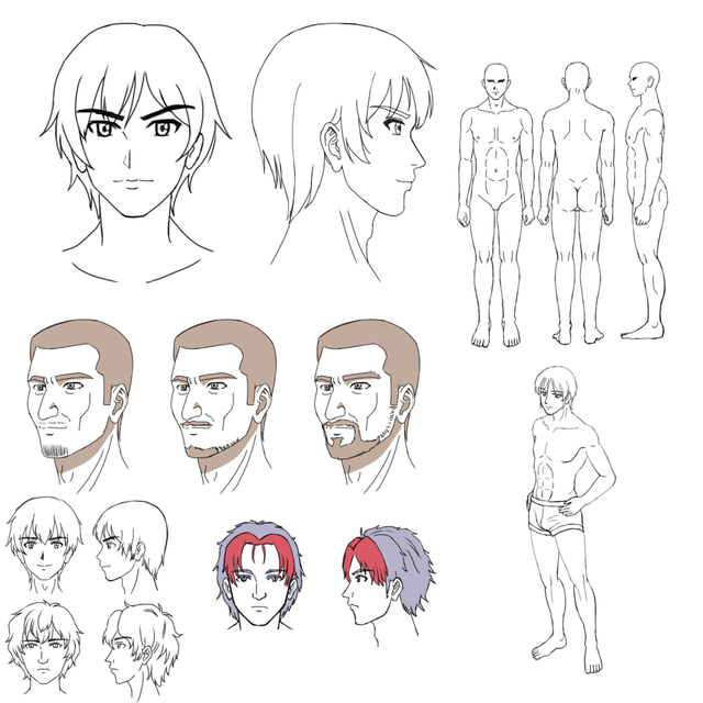 男性キャラクターの描き方