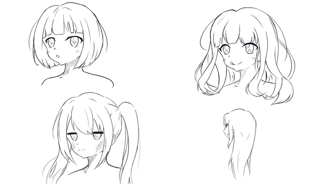 髪の描き方レポ