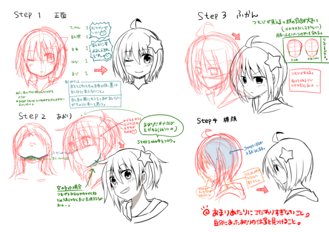 【イラレポ】顔のアタリの取り方