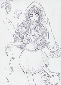 赤ずきんちゃん（線画）