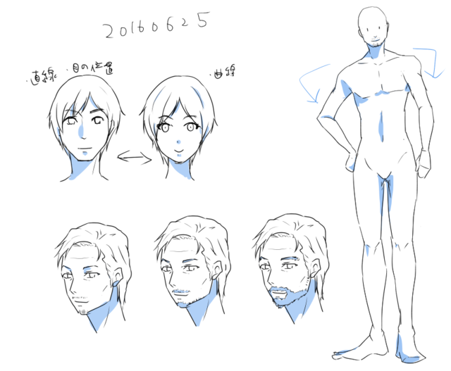男性キャラクターの描き方