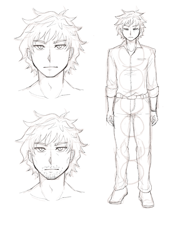 男性キャラクターの描き方