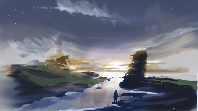 夕日
